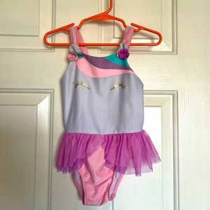 Cat and Jack unicorn swimming suit baby girl 2T